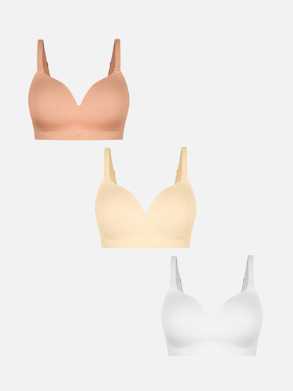 Wireless Push-Up Seamless Full Coverage Bra Bundle