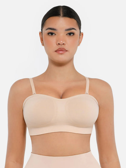 Seamless Strapless Removable Pad Anti-Slip Bra