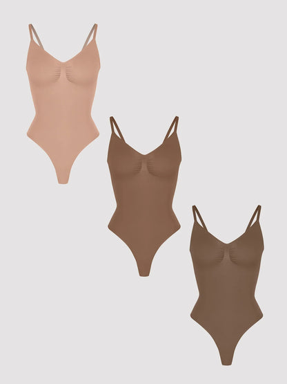 3-Pack Tummy Control Seamless Bodysuit Bundle