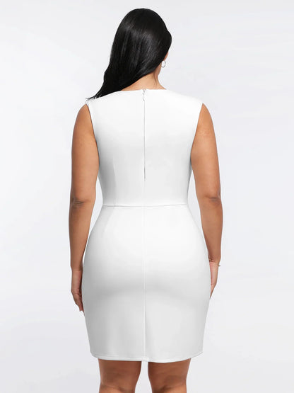Shapewear Cut-in Square Neck Sculpting Midi Dress