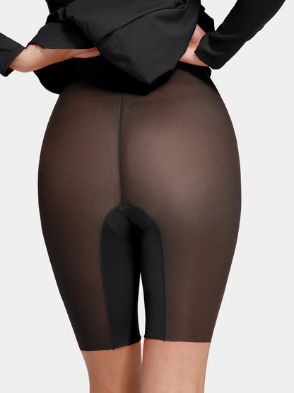 Shapewear Long Sleeve Lace Trim Sculpting Mermaid Maxi Dress