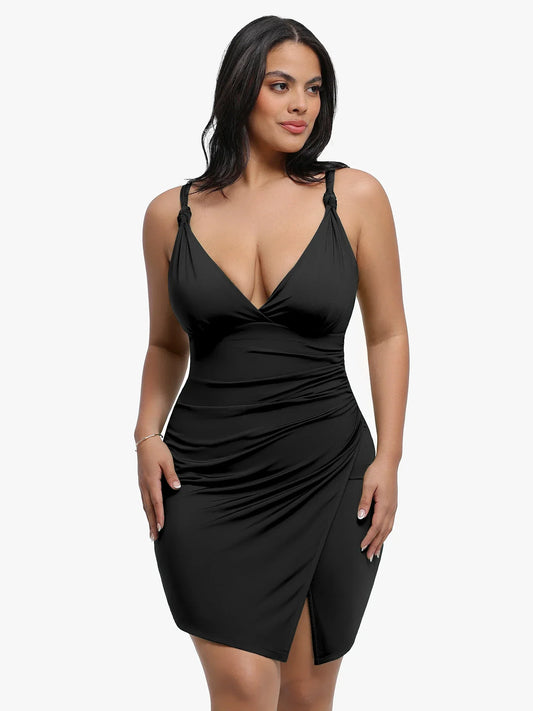 Shapewear Sculpting Side Slit Mini Dress