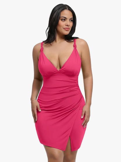 Shapewear Sculpting Side Slit Mini Dress
