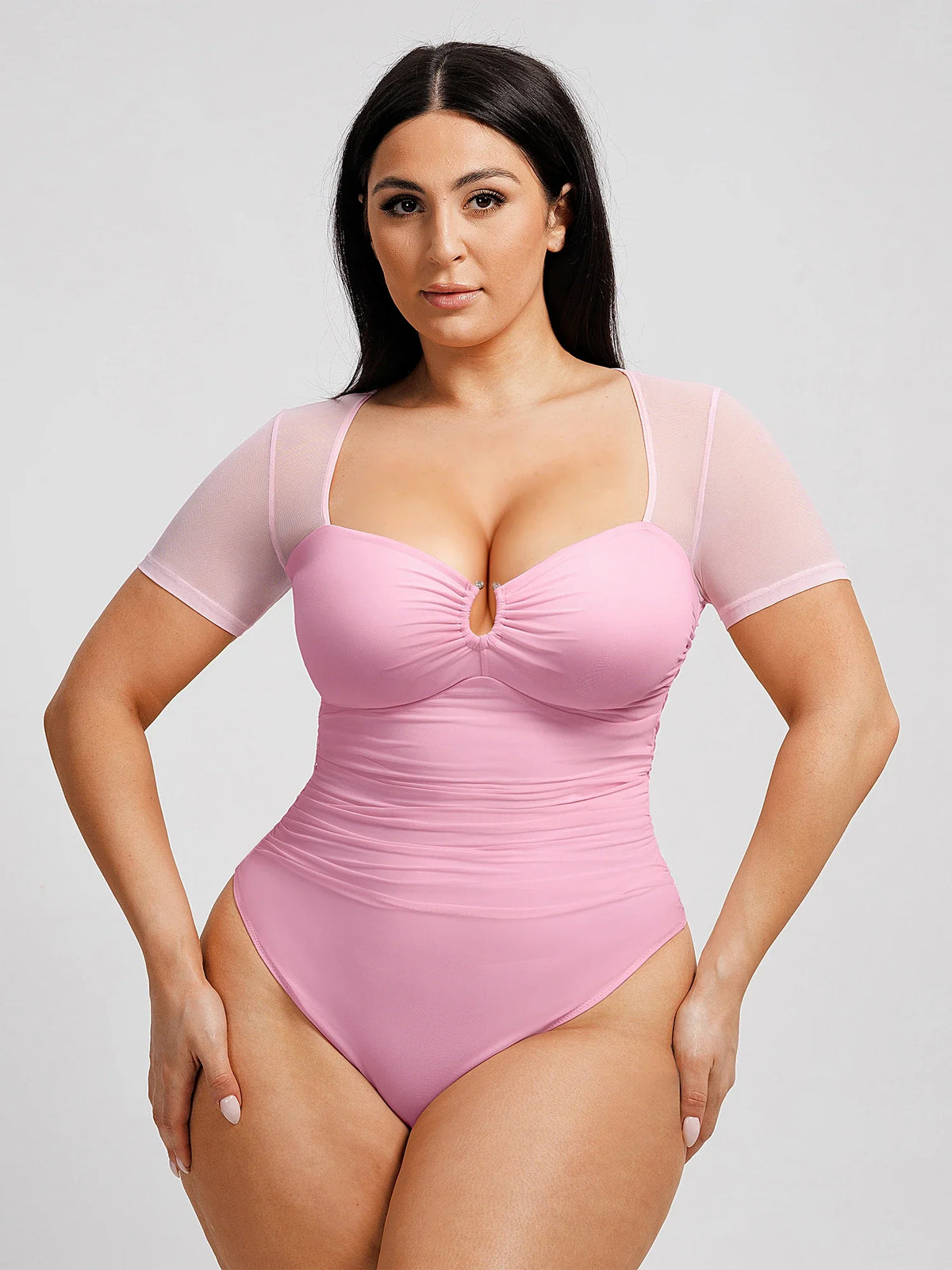 Ultra-Fine Mesh Thong Bodysuit