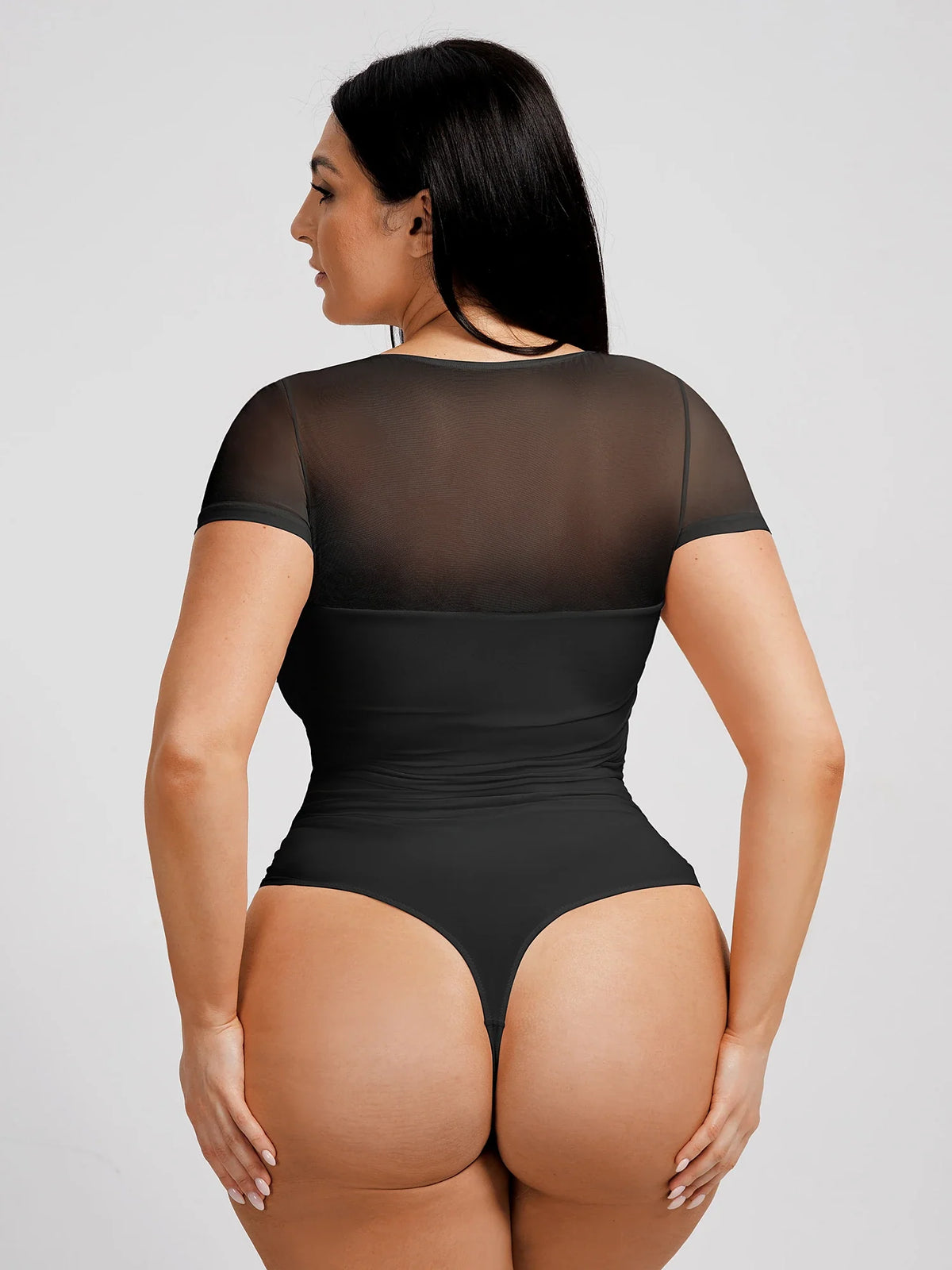 Ultra-Fine Mesh Thong Bodysuit