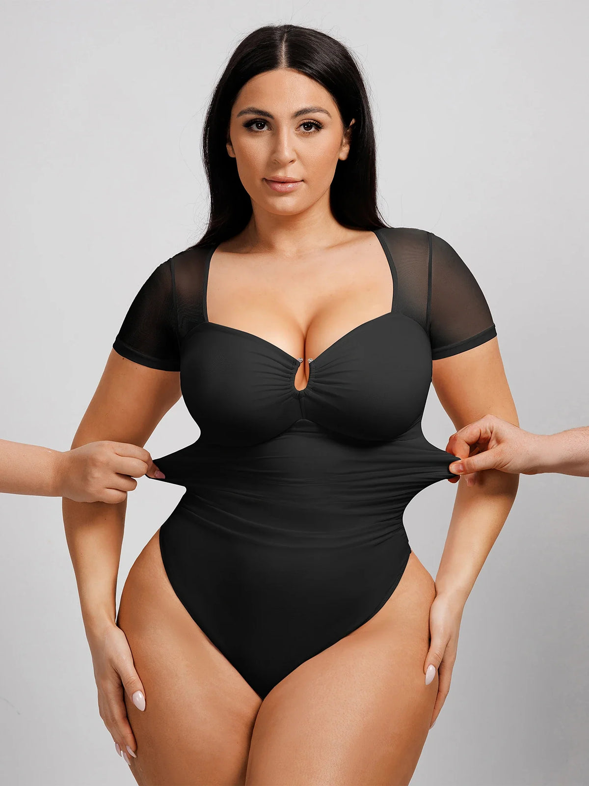 Ultra-Fine Mesh Thong Bodysuit