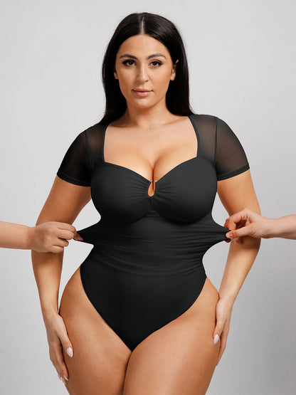 Ultra-Fine Mesh Thong Bodysuit