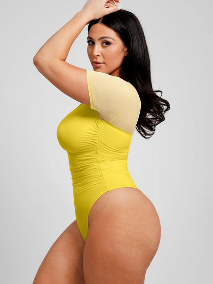 Ultra-Fine Mesh Thong Bodysuit