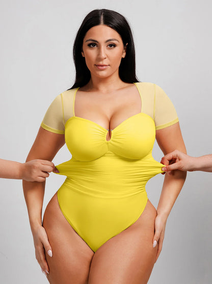 Ultra-Fine Mesh Thong Bodysuit