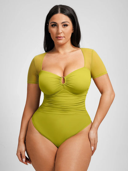 Ultra-Fine Mesh Thong Bodysuit