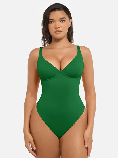 V-Neck Tummy Control Sculpt Bodysuit