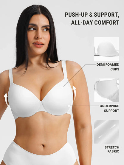Push Up Lightly Lined Demi Bra