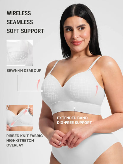 Adjustable Seamless Wireless Ribbed Bra