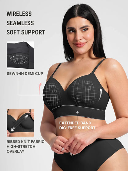 Adjustable Seamless Wireless Ribbed Bra