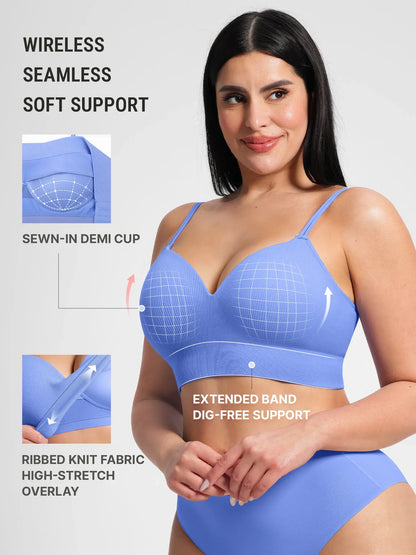 Adjustable Seamless Wireless Ribbed Bra