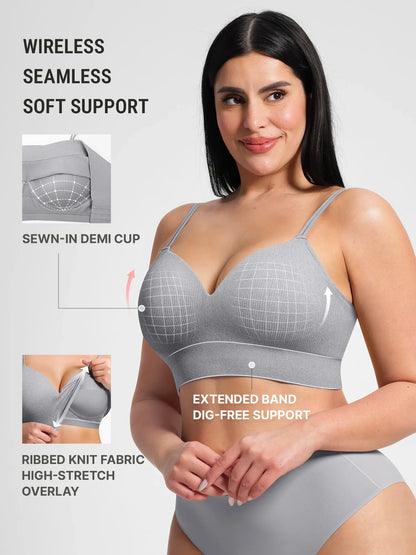 Adjustable Seamless Wireless Ribbed Bra
