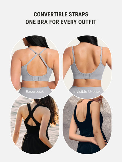 Adjustable Seamless Wireless Ribbed Bra