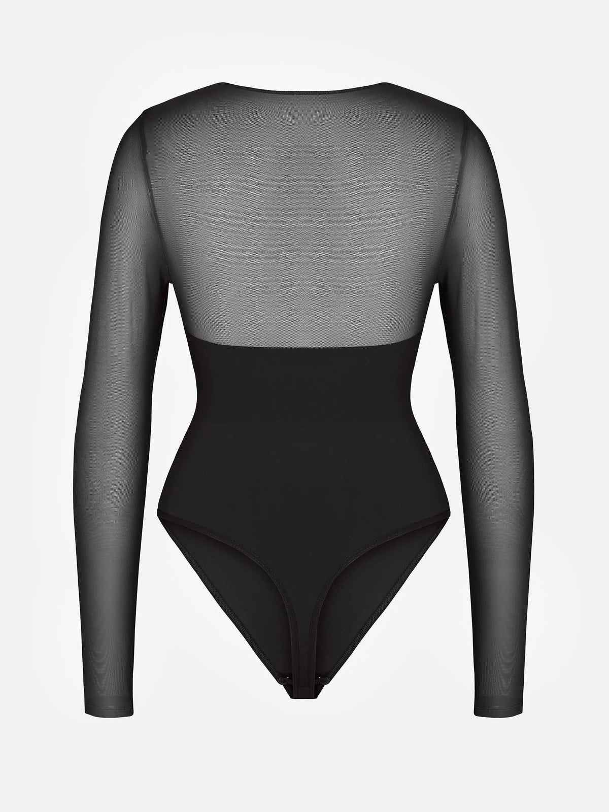 Mesh Panel V-Neck Bodysuit