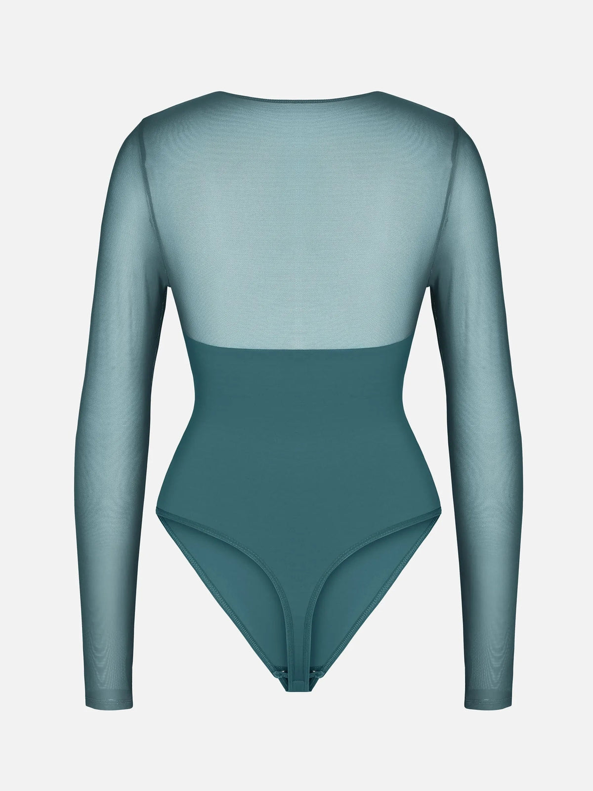Mesh Panel V-Neck Bodysuit