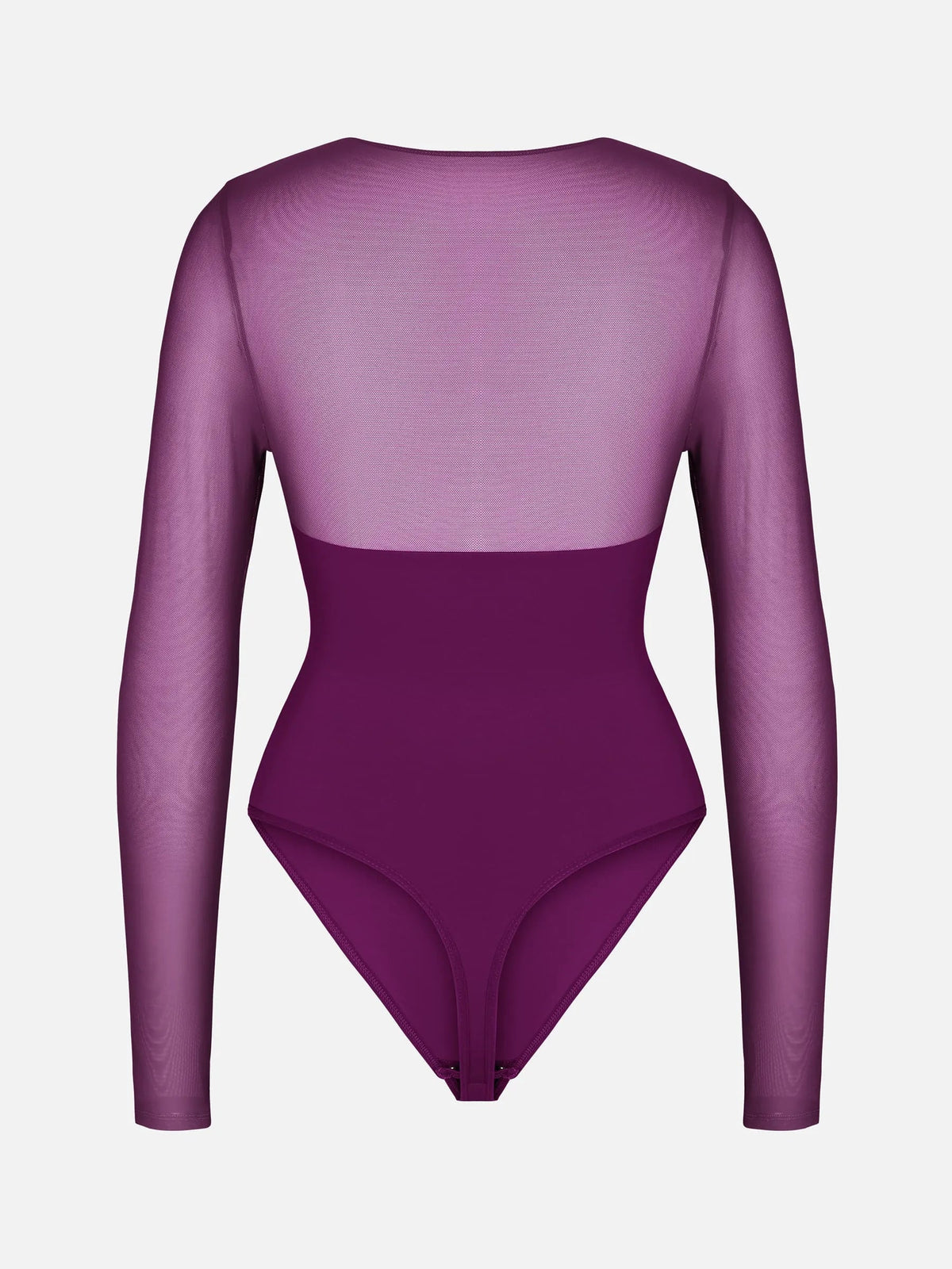 Mesh Panel V-Neck Bodysuit