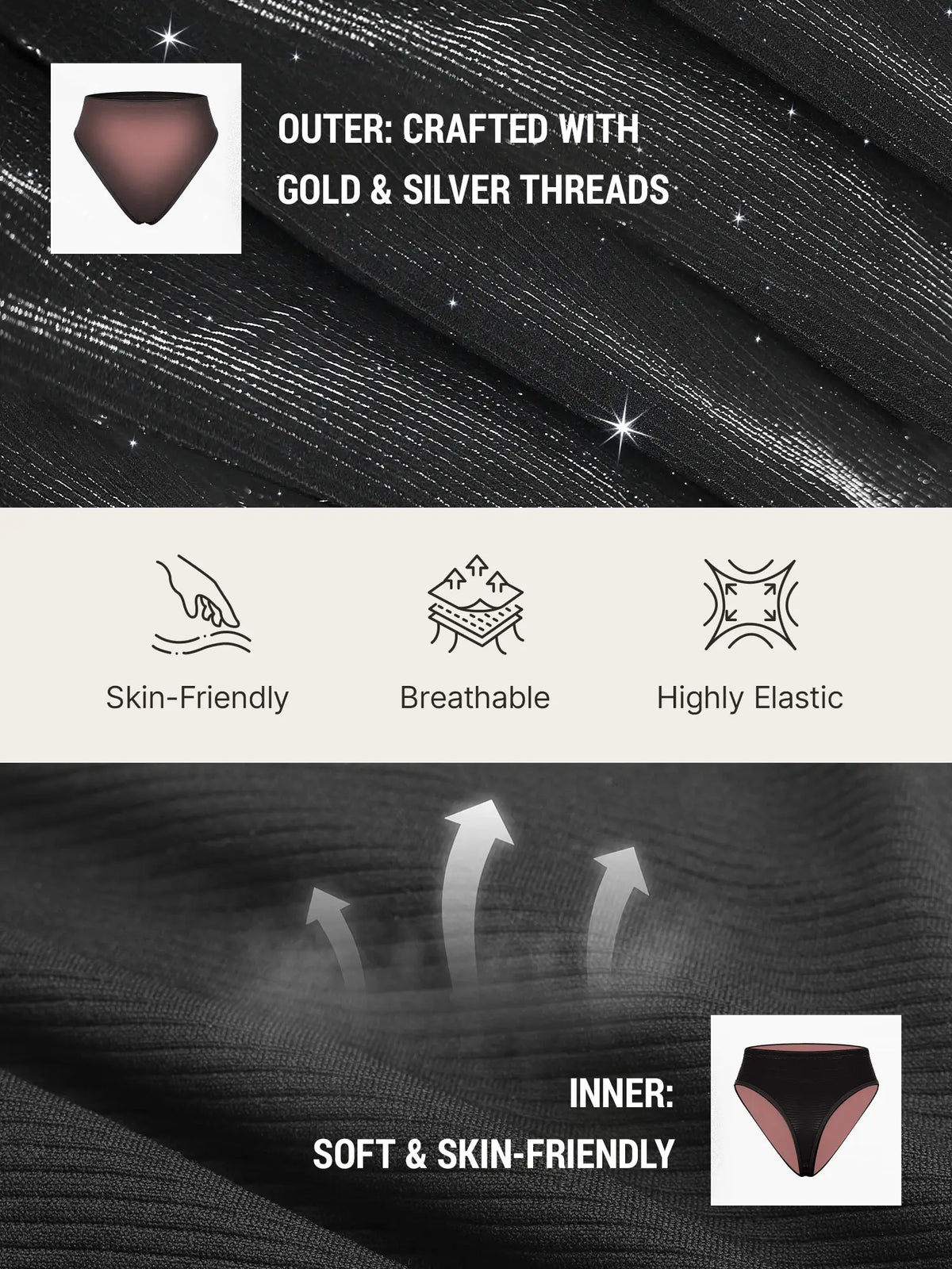Shimmer Seamless Thong