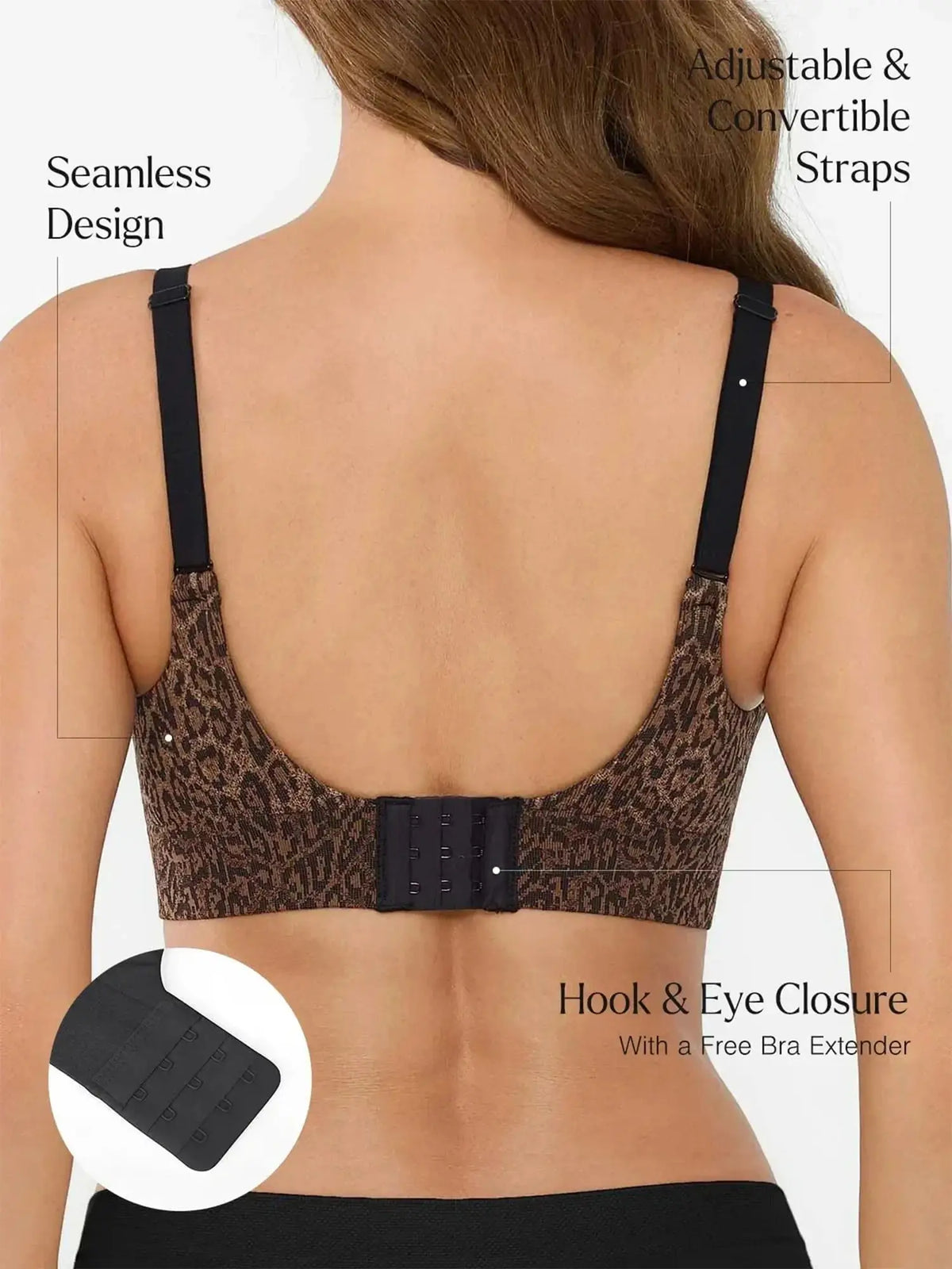 Seamless Wireless Leopard Shaping Push Up Bra