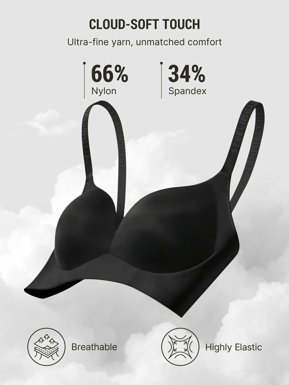 Push Up Soft Wireless Everyday Bra